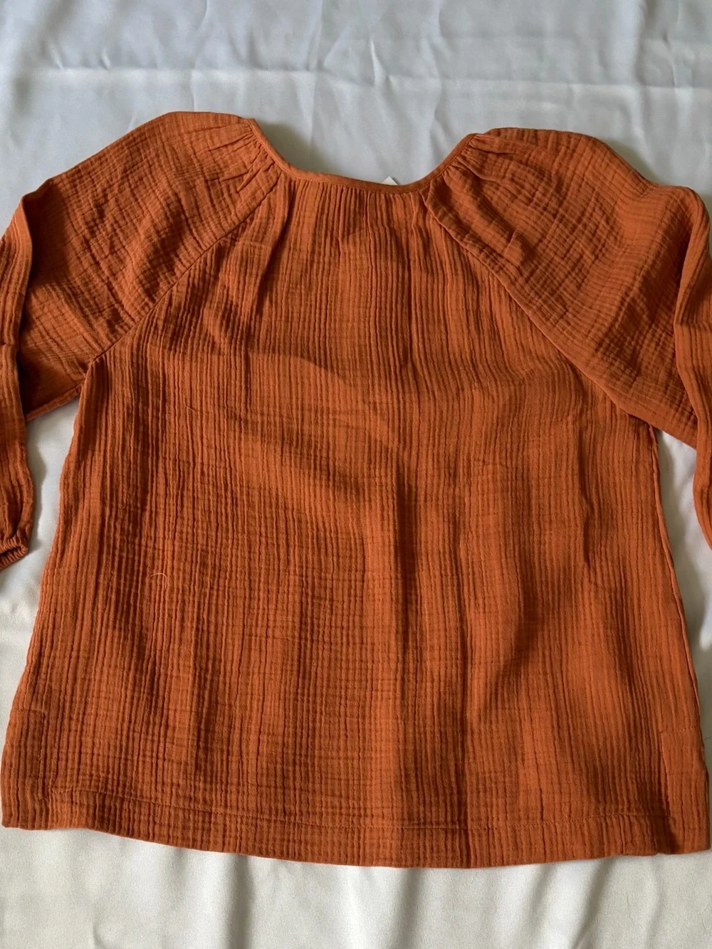 LOFT Textured Henley Top in Rust Orange NWT